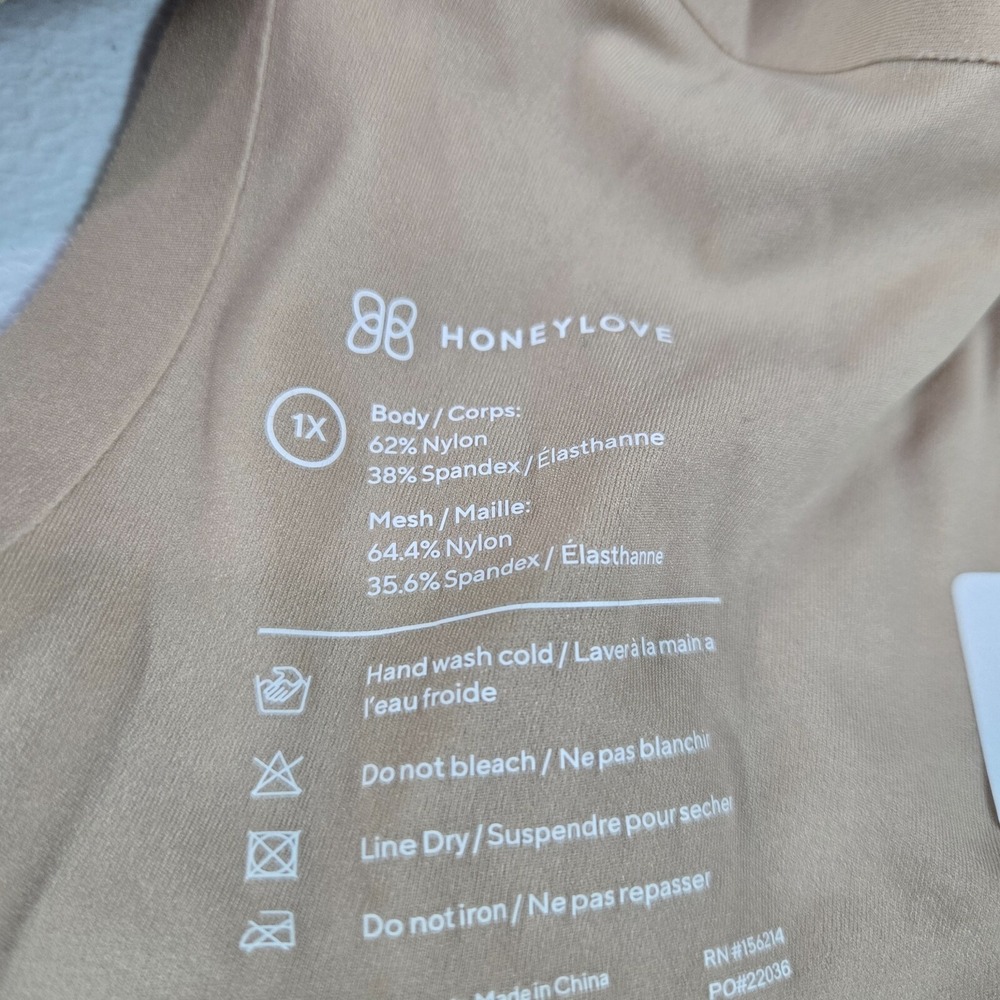 Honey Love Women Bra 1X‎ Beige Crossover Wireless Lightly Lined Convertible - Picture 3 of 9